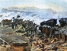 Штурм черкесами Михайловского укрепления 22 марта 1840 года. Художник Франц Рубо.