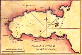 Залив Суда на морской карте начала XIX века.