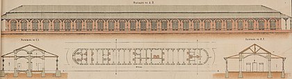 Чертёж вокзала 1851 года постройки