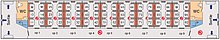 Схема купейного вагона с местами для сидения железных дорог Франции