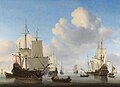 Голландские корабли в спокойном море, Виллем ван де Вельде Младший, 1665