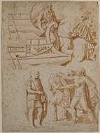 Зарисовки с Колонны Траяна. 1635, 30,5 × 22,5 см. Метрополитен-музей