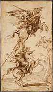 Иллюстрация ко второй песне «Неистового Роланда» Ариосто. 1635—1638, 19,3 × 11,2 см. Метрополитен-музей