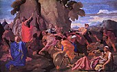 Моисей источает воду из скалы. 1649, холст, масло, 150 × 196 см, Государственный Эрмитаж