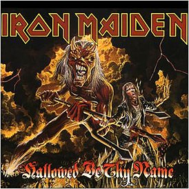 Обложка сингла Iron Maiden «Hallowed Be Thy Name (live)» (1993)