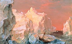 Айсберги и кораблекрушение на закате (1860, частное собрание)