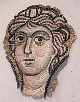 Фрагмент мозаики с изображением головы ангела