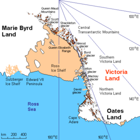 Карта шельфового ледника Росса