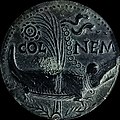 Римская монета с изображением прикованного к пальме крокодила