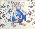 Флейтист, из французской рукописи 1408 г. из собрания Бодлианской библиотеки