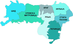 Сремский округ на карте