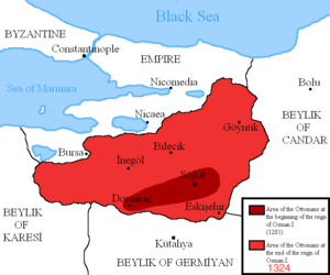 Расширение Османского бейлика во время правления Османа I Гази