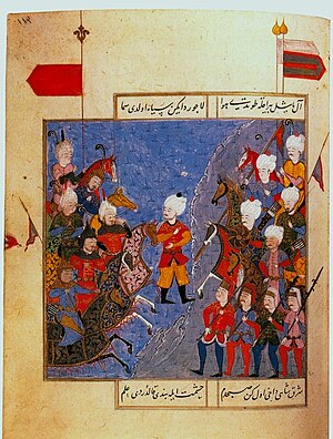 Битва при Чалдыране. Миниатюра из Селимнаме. Конец XVI века