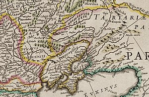 Крымское ханство (Tartaria Przecopensis рус. ‛Перекопская Татария’) на карте 1644 года.