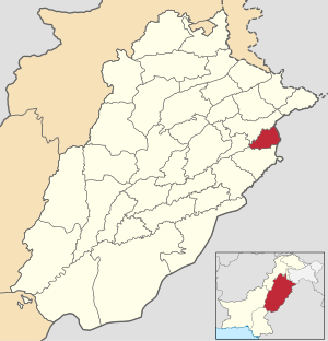 округ Лахор на карте