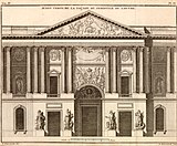 Проект восточного фасада Лувра. Гравюра «Курса архитектуры». 1771