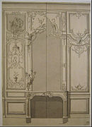 Проект оформления камина. Ок. 1725 г. Смитсоновский музей дизайна Купер Хьюитт, Нью-Йорк