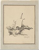 Корабль-рокайль. Из серии «Новая коллекция различных картушей». 1734. Бумага, тушь, перо, кисть. Смитсоновский музей дизайна Купер Хьюитт, Нью-Йорк