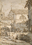 Архитектурное каприччио. Ок. 1745 г. Бумага, перо, кисть, бистр. Библиотека и музей Моргана, Нью-Йорк