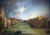 Гранд-канал, вид к северо-востоку от Палаццо Бальби по направлению к мосту Риальто. 1723—1724. Холст, масло. Музей венецианского сеттеченто в Ка-Реццонико, Венеция.