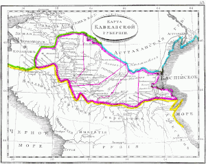 Кавказская губерния на карте