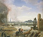 Гамбург после пожара 1842 года. 1842. Дерево, масло. Кунстхалле, Гамбург