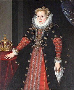 На портрете 1595 года, художник Мартин Кобер