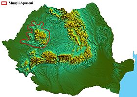 Западный хребет на карте — Западные Румынские горы