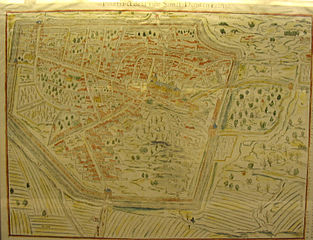 Гравюра с историческим планом Сен-Дени