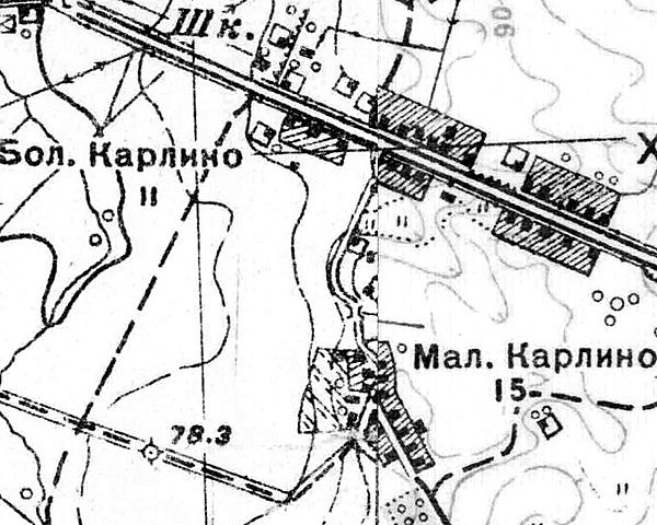 План деревни Малое Карлино. 1939 год