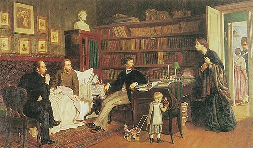 Н. А. Некрасов и И. И. Панаев у больного В. Г. Белинского. 1881