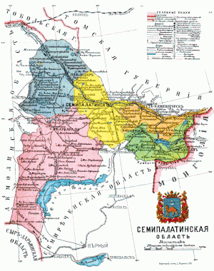 Семипалатинская область на карте