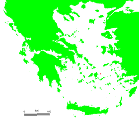 Расположение острова Донуса в Эгейском море
