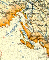 Койвисто (Бьёрке) на шведскоязычной карте 1926 года
