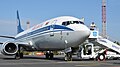 Boeing 737 в старой ливрее Belavia в аэропорту Брест