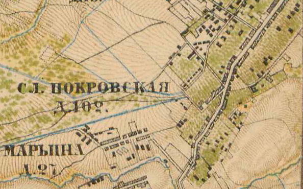 План Покровской слободы. 1885 год