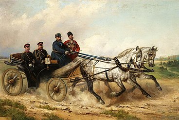 Александр III и кайзер Вильгельм в открытом ландо (1888)