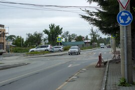 Круговой перекрёсток образованный разметкой, Южно-Сахалинск