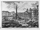 Фонтан с обелиском перед римским Пантеоном на Пьяцца-делла-Ротонда. Из серии «Виды Рима». 1746-1748