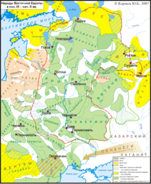 Археологическая карта Восточной Европы 10 века