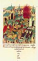 Взятие Суздаля монголами. Миниатюра из русской летописи