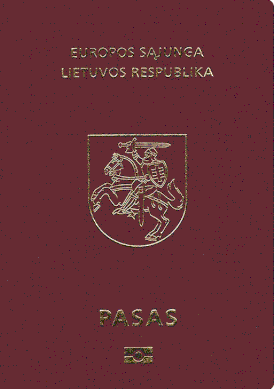 Лицевая сторона обложки биометрического паспорта гражданина Литвы