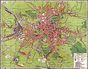 Львов, план города, 1923