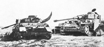 Разбитые немецкие танки под Курском