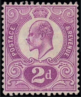 Раритетный пурпурный двухпенсовик Эдуарда VII[en] (1910)