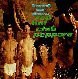 Обложка сингла Red Hot Chili Peppers «Knock Me Down» (1989)