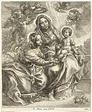 «Анна втроём» (Anna selbdritt): Святая Анна, Дева Мария и младенец Христос). Между 1626 и 1678. Офорт
