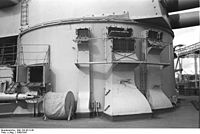 Барбет орудия, на одной из главных батарей линкора «Бисмарк» 1940 год.