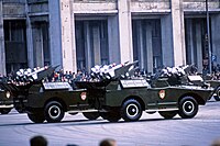 Боевые машины 2П32 на военном параде в Москве 1 мая 1964 года.