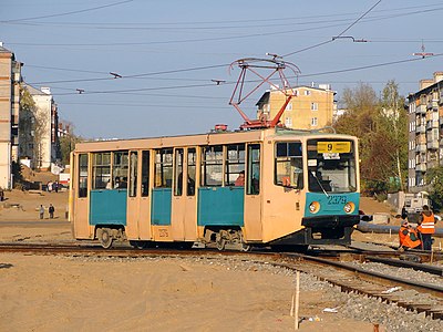 вагон 71-608КМ, в 1995-2001 г. в городе